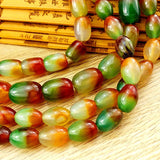 Peacock Agate Barrel Rice Beads Strand Tibetan Jewelry Findings DIY