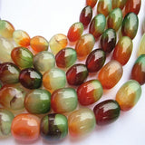 Peacock Agate Barrel Rice Beads Strand Tibetan Jewelry Findings DIY