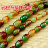 Peacock Agate Barrel Rice Beads Strand Tibetan Jewelry Findings DIY