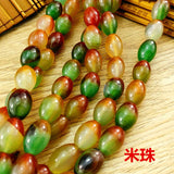 Peacock Agate Barrel Rice Beads Strand Tibetan Jewelry Findings DIY