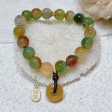 Colorful Peacock Agate Buckle Bracelet for Women