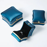 Peacock Jewelry Box with Crown Buckle Edge for Wedding Engagement Ring Necklace