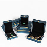 Peacock Jewelry Box with Crown Buckle Edge for Wedding Engagement Ring Necklace