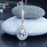 925 Silver Tear Drop Pendant Necklace for Bridesmaid
