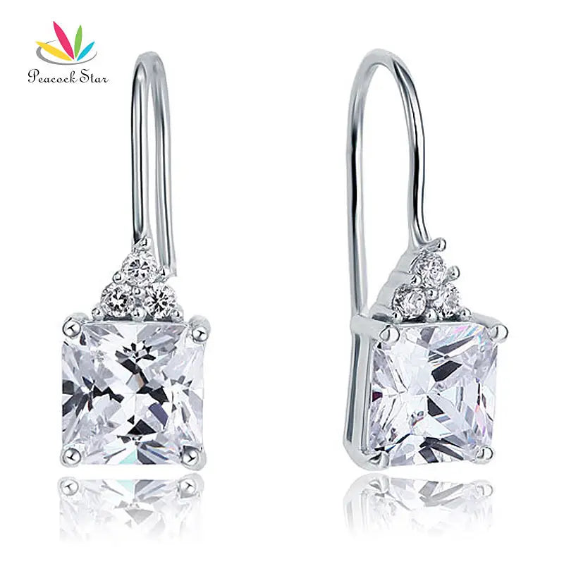 925 Silver Dangle Drop Bridal Wedding Earrings CFE8092
