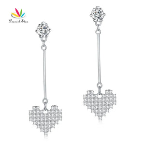 Heart 925 Sterling Silver Earrings Evening Bridesmaid Gift