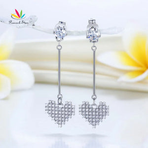 Heart 925 Sterling Silver Earrings Evening Bridesmaid Gift