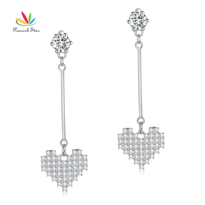 Heart 925 Sterling Silver Earrings Evening Bridesmaid Gift