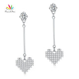 Heart 925 Sterling Silver Earrings Evening Bridesmaid Gift