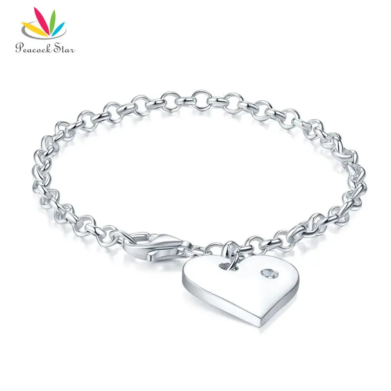 925 Silver Dangle Heart Bracelet for Kids