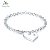 925 Silver Dangle Heart Bracelet for Kids