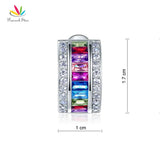 Multi-Color Stones 925 Silver Earrings Lady Style CFE8131