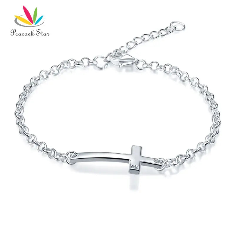 925 Silver Cross Bracelet Religious & Wedding Gift