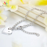 925 Silver Bracelet Dangle Heart Bridesmaid Wedding Gift CFB8009