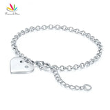 925 Silver Bracelet Dangle Heart Bridesmaid Wedding Gift CFB8009