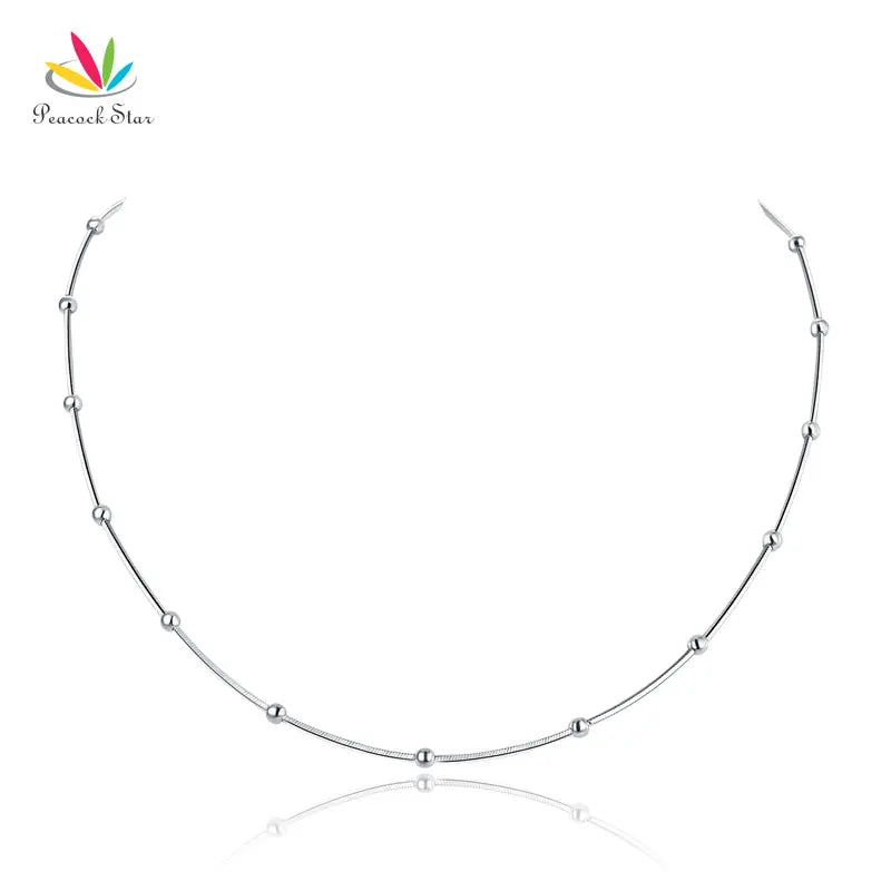 Solid 925 Sterling Silver Chain Necklace Stylish Jewelry