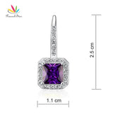 925 Sterling Silver Dangle Earrings Purple Jewelry