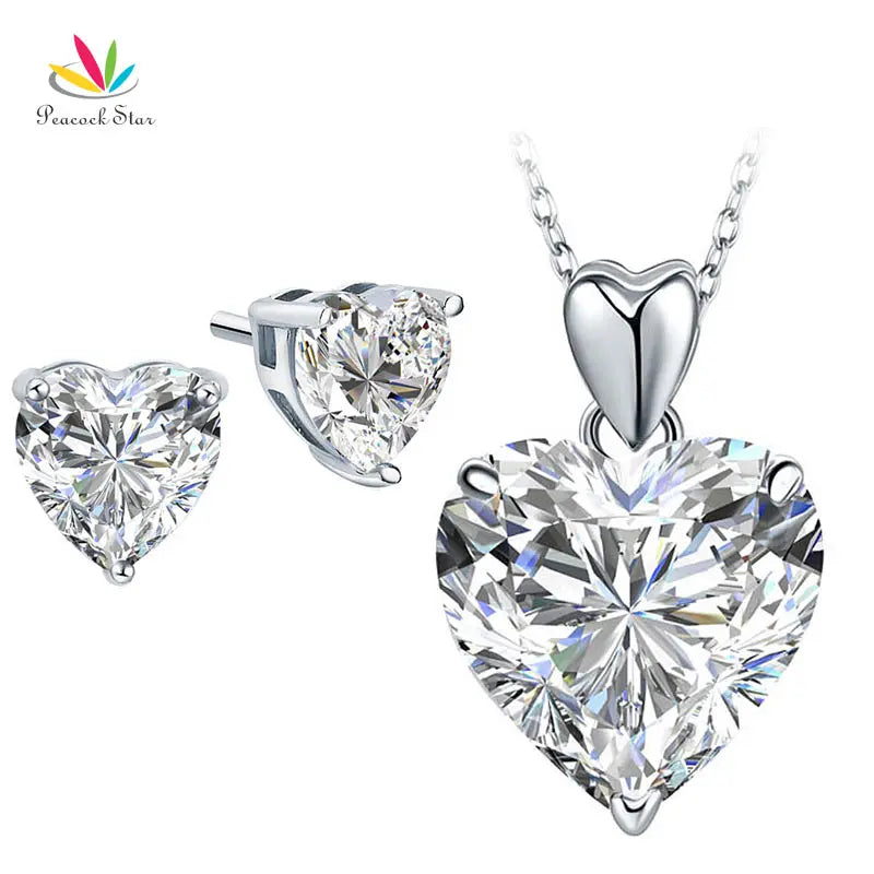 925 Silver Heart Pendant Necklace for Wedding