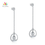 Sterling Silver Long Drop Love Earrings 5.5cm CFE8147