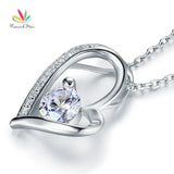 925 Silver Heart Pendant Wedding Necklace Jewelry