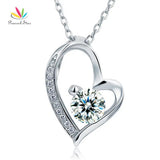 925 Silver Heart Pendant Wedding Necklace Jewelry