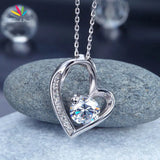 925 Silver Heart Pendant Wedding Necklace Jewelry