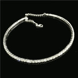 Peacock Star 8 Row Stretch Choker Necklace Crystal Rhinestone