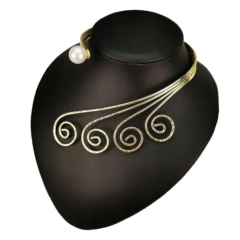 Peacock Style Torques Choker Necklace For Women