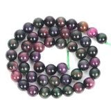 Peacock Tiger Eye Natural Stone Beads Round Loose Beads