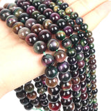 Peacock Tiger Eye Natural Stone Beads Round Loose Beads