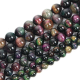 Peacock Tiger Eye Natural Stone Beads Round Loose Beads
