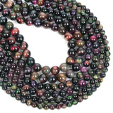 Peacock Tiger Eye Natural Stone Beads Round Loose Beads