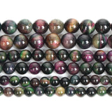 Peacock Tiger Eye Natural Stone Beads Round Loose Beads