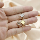 Pear Bezel Ring Setting 925 Sterling Silver DIY Adjustable Ring