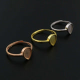 Pear Bezel Ring Setting 925 Sterling Silver DIY Adjustable Ring