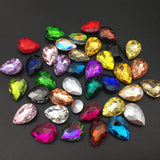 Pear Crystal Glass Rhinestones Teardrop Loose Beads Pointback Fancy Stone