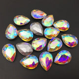 Pear Crystal Glass Rhinestones Teardrop Loose Beads Pointback Fancy Stone