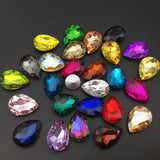 Pear Crystal Glass Rhinestones Teardrop Loose Beads Pointback Fancy Stone
