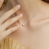 Sterling Silver Pear Heart Necklace Pendant Round Jewelry For Women