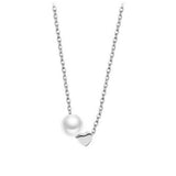 Sterling Silver Pear Heart Necklace Pendant Round Jewelry For Women