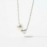 Sterling Silver Pear Heart Necklace Pendant Round Jewelry For Women
