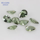 Green Synthetic Spinel Brilliant Cut Pear Shape 149# Size 2x3~13x18mm