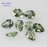 Green Synthetic Spinel Brilliant Cut Pear Shape 149# Size 2x3~13x18mm