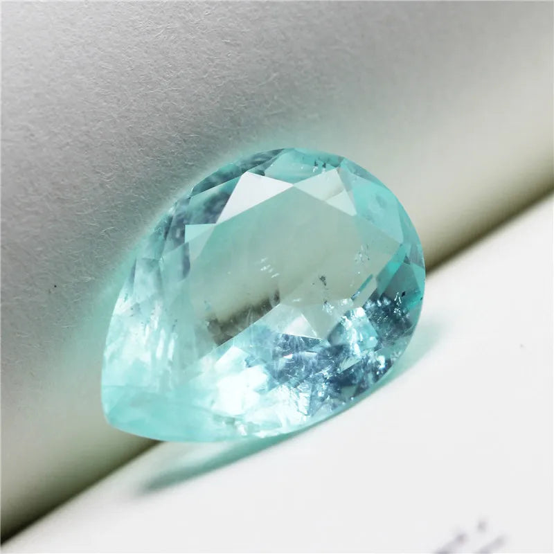 5A Pear Shape Paraiba Tourmaline Synthetic Gemstone for Jewelry Making
