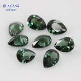 Green Synthetic Spinel Brilliant Cut Pear Shape Stone 2x3~13x18mm