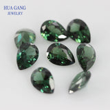 Green Synthetic Spinel Brilliant Cut Pear Shape Stone 2x3~13x18mm