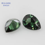 Green Synthetic Spinel Brilliant Cut Pear Shape Stone 2x3~13x18mm