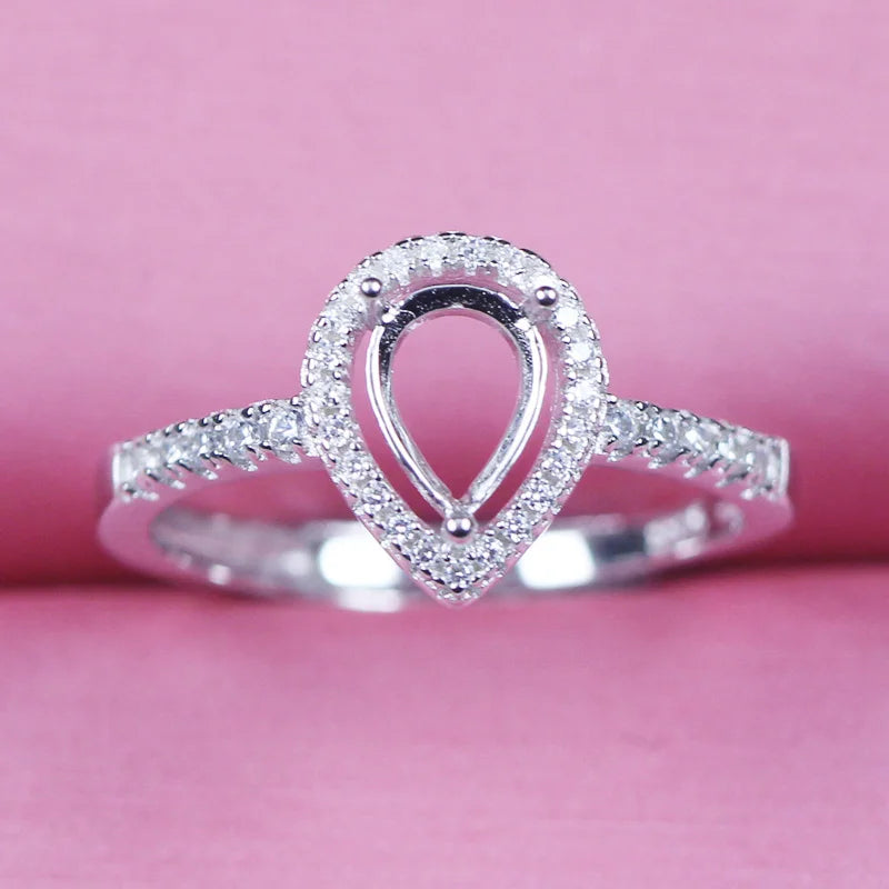 Adjustable 925 Silver Ring Base Setting for Jewelry Making