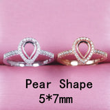 Adjustable 925 Silver Ring Base Setting for Jewelry Making