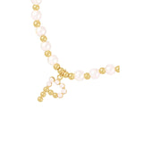 Pearl Letter Pendants Zircon Beaded Necklace in Casual Style